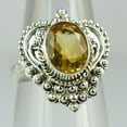 thumbnail image 6 of Navya Craft Citrine Oval Sterling Silver Handmade Yellow Gemstone Statement Women Ring Size 9.5, 6 of 11