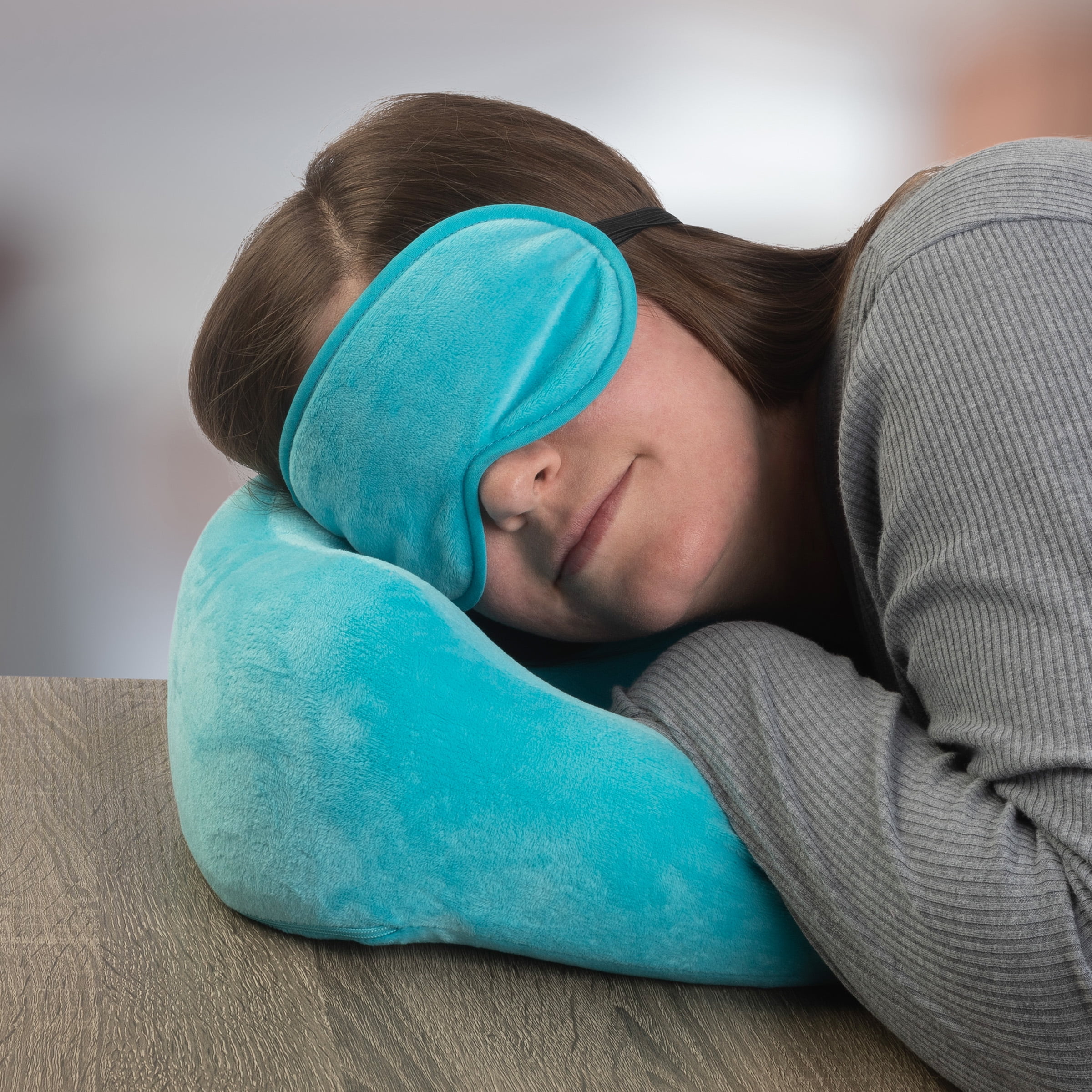 Home-Complete 1.65-lb 11-inch Travel Neck Pillow Set with Fleece