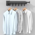 thumbnail image 4 of Folding Clothes Hanger Wall Mount Cloth Drying Rack Space Saving Aluminum Clothes Home Retractable Laundry Clothesline D 3 Rod 18 Hook, 4 of 6