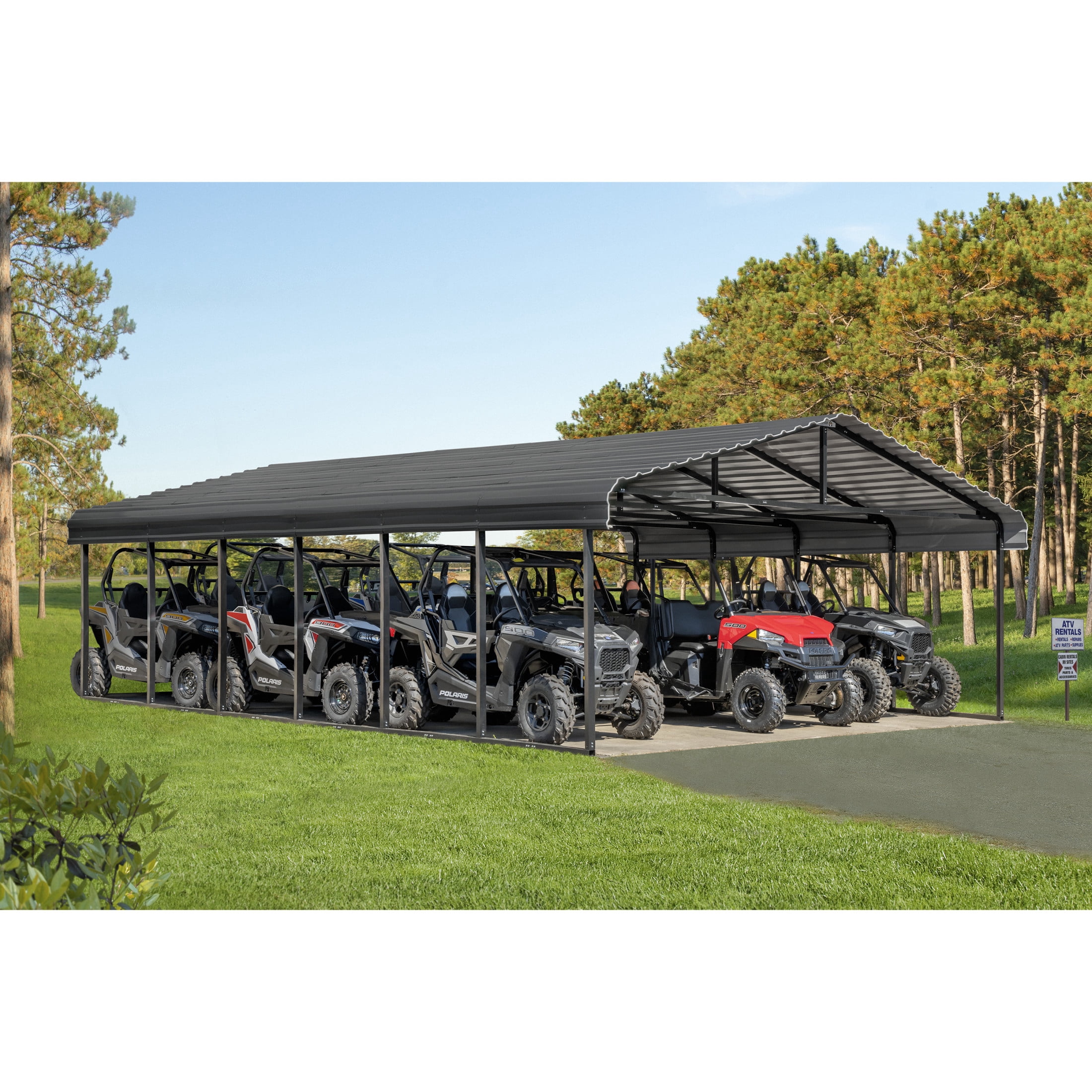 Arrow 20 x 29 x 7 ft Charcoal Carport