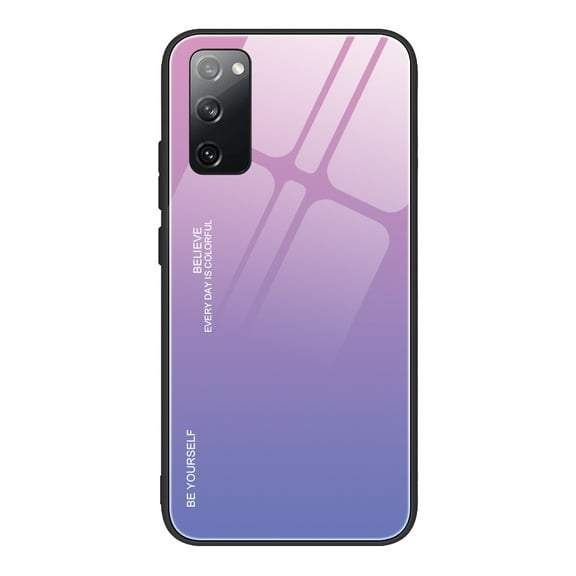 Galaxy S20 FE Case, S20 FE 5G Case, Allytech Tempered Glass Back Cover Gradient Color Anti-scratch Bumper Case Cover for Samsung Galaxy S20 Fan Edition 5G/ Galaxy S20 FE, Purple