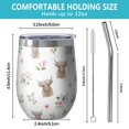 thumbnail image 5 of 12oz Stemless Wine Tumblers White Highland Cow Flower Pattern Vacuum Insulated Stainless Steel Travel Tumbler Cups Mug with Lid and Straw for Champaign,Cocktail,Beer with Cleaning Brush, 5 of 5