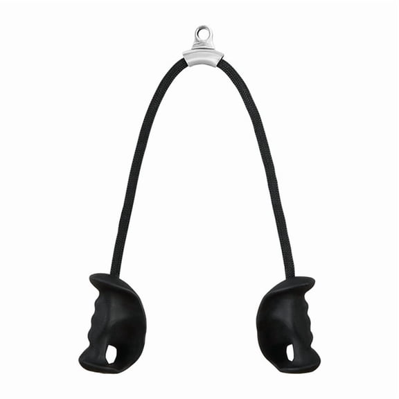 Fitness Grip Double Head Rope Pull Down Handle Triceps Biceps Back Muscle Strength Training Gym Grips,1 x Fitness Grip Double Head Rope,Black