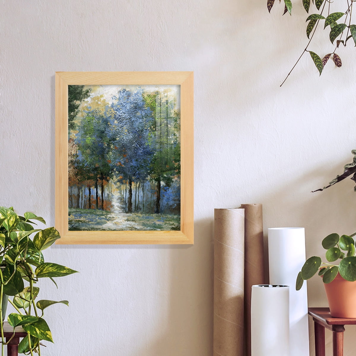 Afternoon Light -Framed Print w/glass-Natural Wood