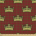 thumbnail image 2 of Ambesonne Royal Fabric by the Yard Upholstery, Nobility Sign Crown Pattern, 5 Yards, Earth Yellow Ruby, 2 of 5