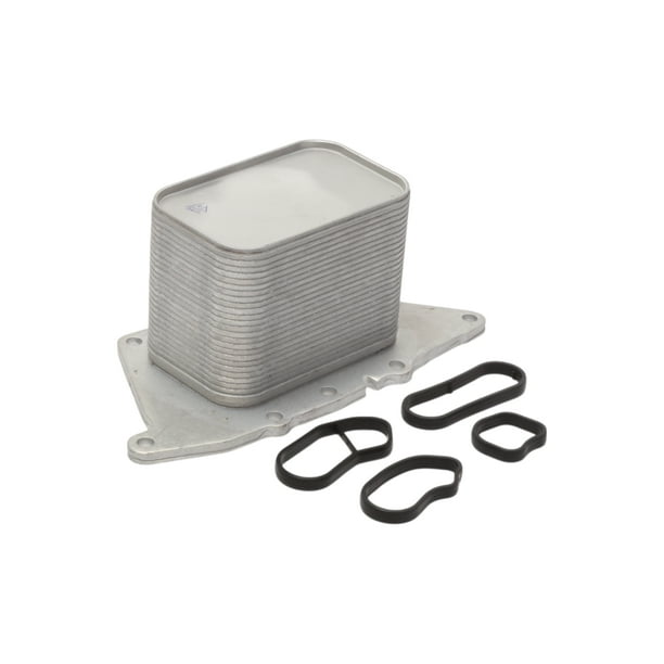 Enfriador de aceite de motor Unique Bargains para BMW X1 2014-2022, enfriador de aceite de transmisión con 4 juntas tóricas No.11428585238, aleación de aluminio tono plateado, 1 juego