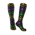 thumbnail image 4 of Balery Mardi Gra Geometric Fun Novelty Socks Men'S Women'S Crew Socks Funny Crazy Novelty Socks Quirky And Cool Socks, 4 of 9