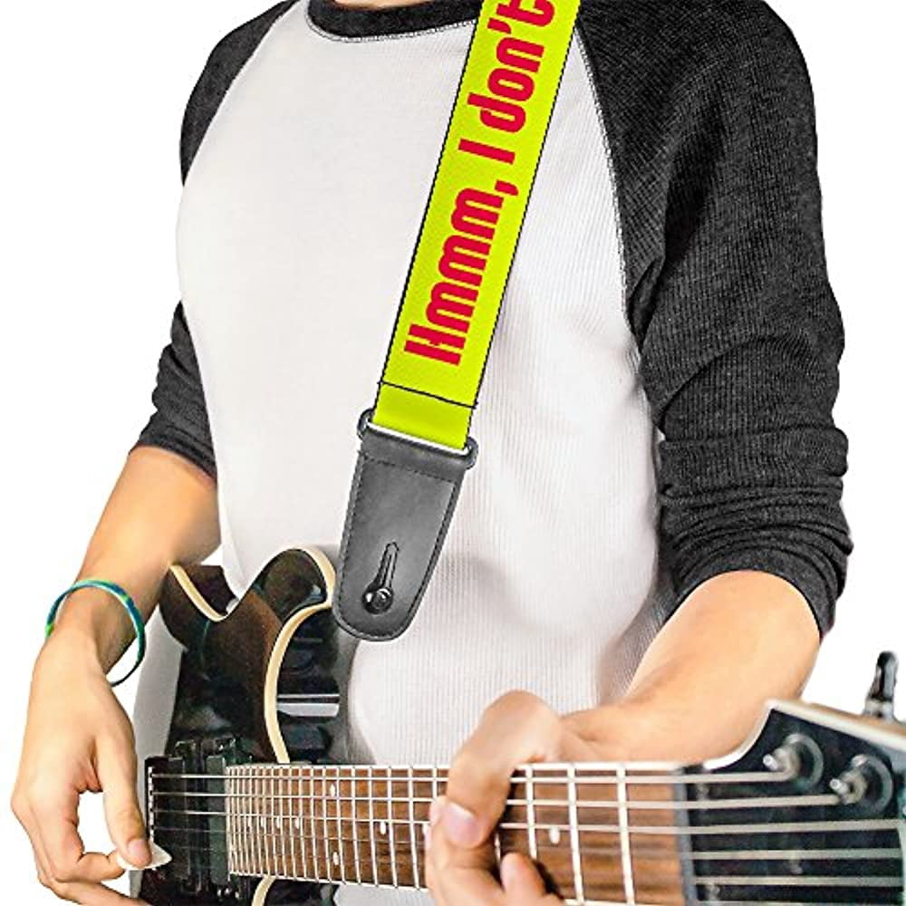 Buckle-Down Guitar Strap, Hmmm I Dont Think So Yellow Pink, 2 Inches Wide