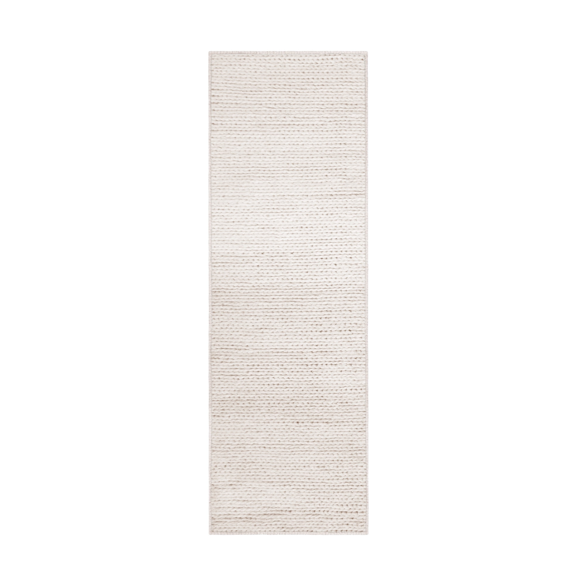 Superior Aero HandBraided Wool Runner, 2’ 6" x 8', OffWhite