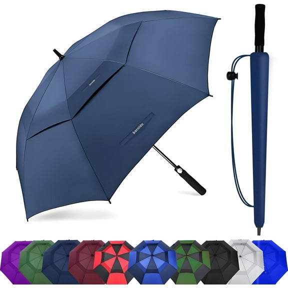 Golf Umbrella Large 62/68/72 Inch, Extra Large Oversize Double Canopy Vented Windproof Waterproof Umbrella, Automatic Open Golf Umbrella for Men and Women and Family.