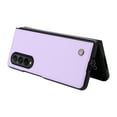 thumbnail image 4 of Elehold PU Leather Case for Samsung Galaxy Z Fold 3 7.6 inch Ultra Slim Luxury Leather and Soft TPU with Shockproof Lens Screen Protection Support Wireless Charging Phone Cover Folding Case,Purple, 4 of 8