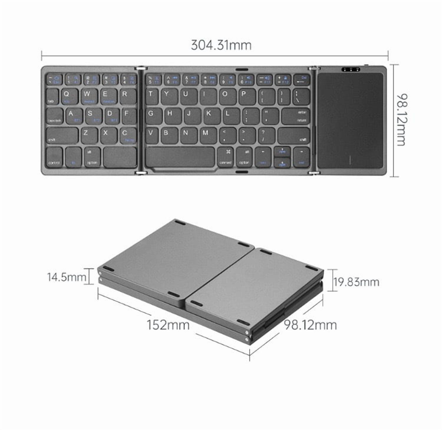 B089T Folding Wireless Keyboard with Touchpad Foldable Bluetooth Keyboard  for IOS Android Windows ipad Tablet