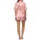 thumbnail image 3 of Conjuntos de pijama de satén para mujer INSPIRE CHIC, ropa de noche, camisetas con pantalones cortos, conjuntos de lounge XL en rosa, 3 of 6