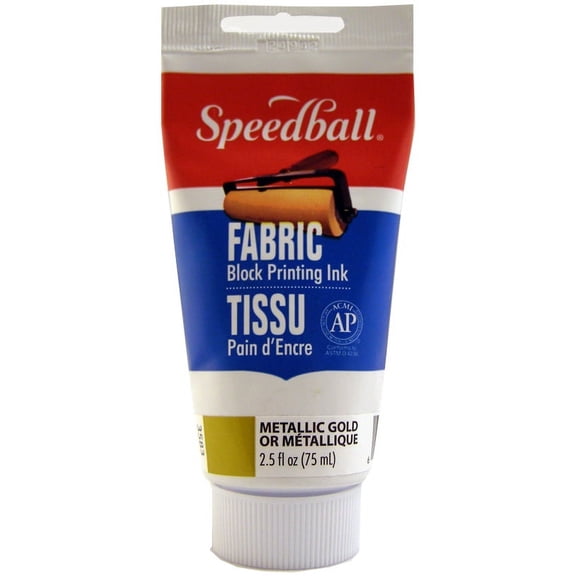 Speedball Printing Ink for Fabrics, 2.5 oz., Metallic Gold