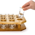 thumbnail image 4 of 16 Shot Glass Server Tray Set, 1 oz Shot Glass Set with Bamboo Tray, Party Serving Holder for Bar, Pub, Party, Club Drinking, 4 of 7