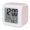 Baby Pink, variant on Navy Blue Stripe Digital Alarm Clock for Bedrooms, Smart LED Alarm Clock with 7 Color Changing Night Light, Modern Minimalist Geometric Striped Silent Wake Up Clocks for Sleep Study Cooking 3.2"x3.2"