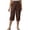 Z44 Coffee, variant on Linen Capri Pants for Women Oversized High Waisted Button Fly Capris Lightweight Utility Casual Summer Cropped Trousers with Pockets Army Green,XL