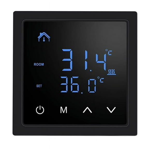 Smart Thermostat 16A Floor Heating Temperature Controller with LED Touch Screen 85-265V Electric Heating Control Black