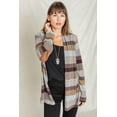 thumbnail image 4 of Eloges Women's Multi Color Stripe Elbow Patch Open Cardigan, 4 of 8