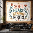 thumbnail image 6 of Floral Garden Soft with Heart Strong Roots, Inspirational Illustration for Quote Lovers, Aesthetic Wall Decor, Valentine'S Day Gift, Tapestry Wall Hanging for Dorm and Living Room, 6 of 7