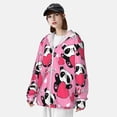 thumbnail image 3 of Kdxio Panda Heart Valentine Pink Print Women Men Sun Protection UPF 50+ Jackets Zip Up Long Sleeve Hoodie Hiking Lightweight with Pockets, 3 of 7