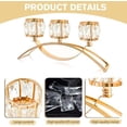 thumbnail image 2 of 3 Arms Crystal Candle Holders, Arch Candlestick Table Candelabras Centerpieces for Wedding, Dinning Room, Cabinet Ornaments, Home Decoration， Gift (Gold, 2 Pcs-3 Arm Arched), 2 of 7