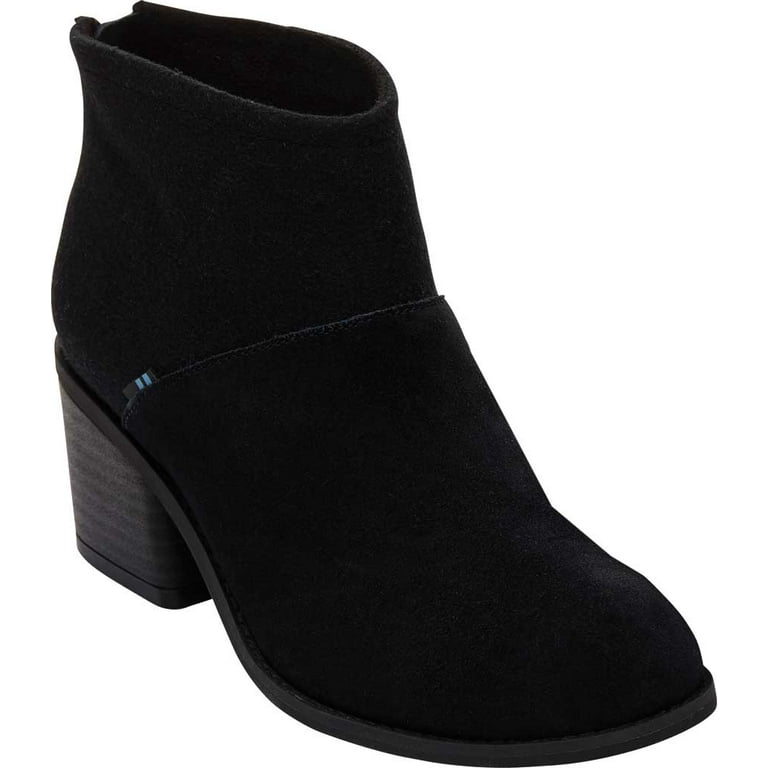Women s TOMS Lacy Bootie Black Suede Felt 10 M