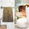 thumbnail image 6 of Coolnut Hand Towels Glitter Golden Leaves 2 PCS, Cotton Bath Towels Drying Face Hands Body Decorative Water Absorbent Lightweight Washcloth for Bathroom Ktichen Travel Gym, 16"×28", 6 of 6