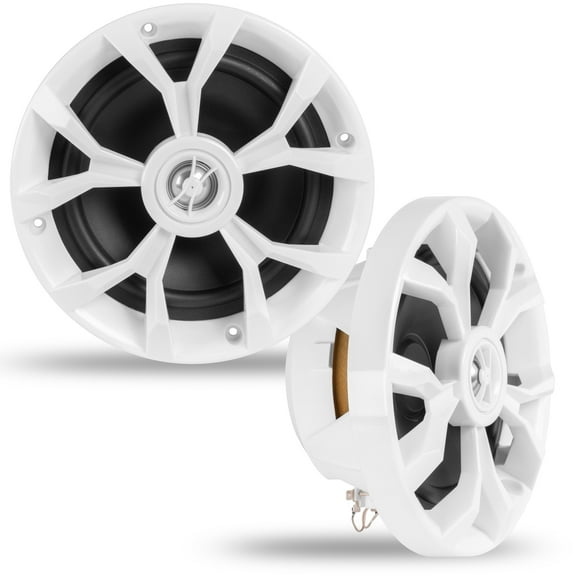 Belva BBMS65W 400W Peak 6.5" 2-Way Coaxial Marine Speakers for Boats/ATV/UTV/SxS/Powersport White