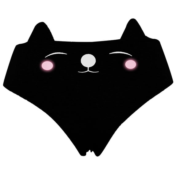 Women Lingerie Briefs Underwear Panties Knickers Cat Ear Printing Women Panties - Size L (Black)