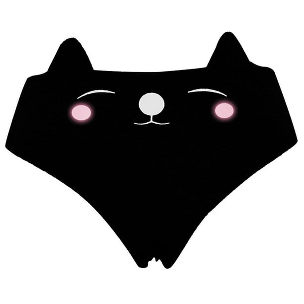 EeaseMX Lencería sexy para mujer, bragas, tangas, bragas con estampado de orejas de gato, talla L (negro)