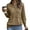 Coffee S, variant on Fall Spring Women Sweatshirt Half-open Stand Collar Solid Color Loose Pullover with Big Pocket Elastic Cuffs OL Commuting Daily Top