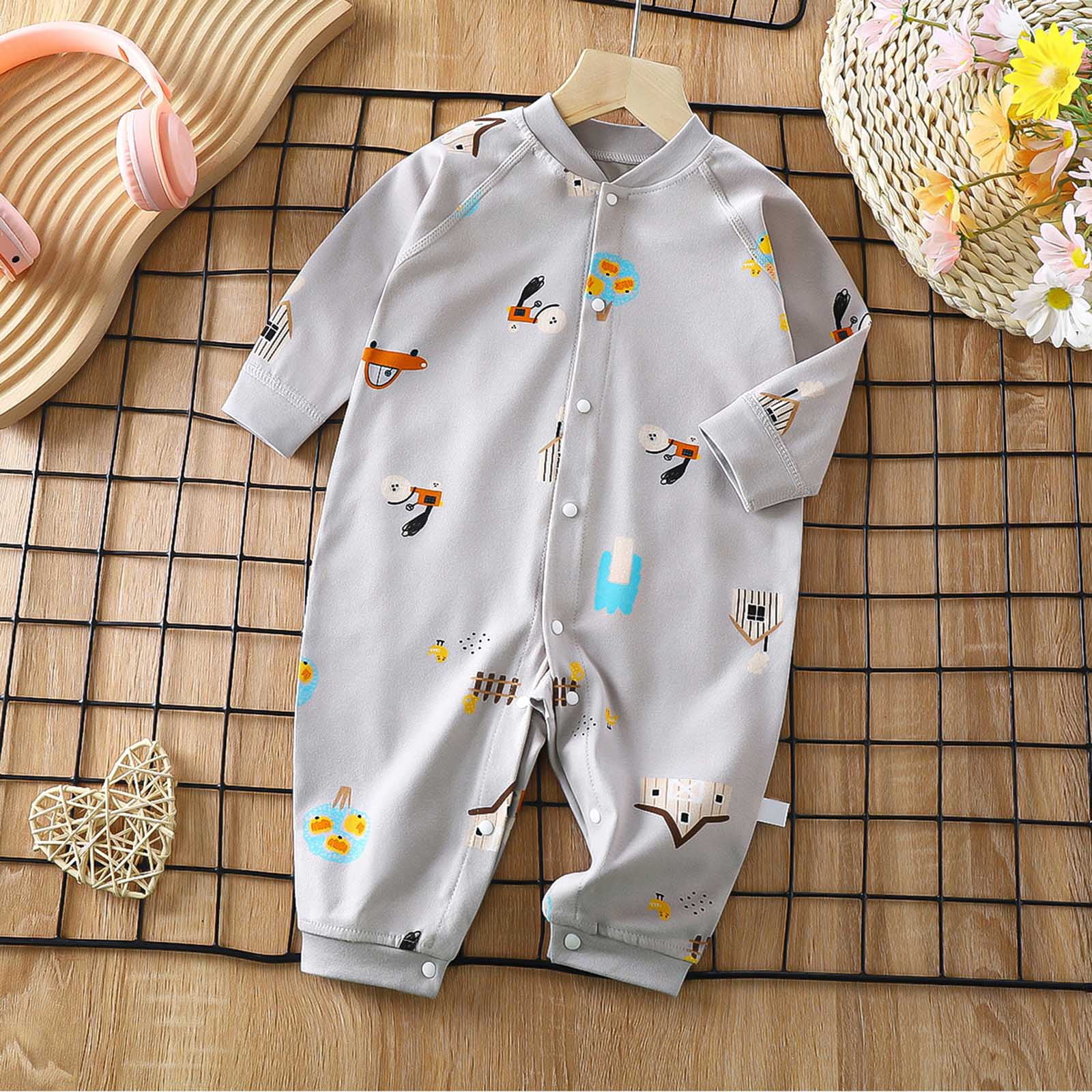 eczipvz Organic Cotton Soft Unisex Footless Newborn Baby Sleepers Pajamas Romper Boys Girls Long Sleeve 12-18 Months