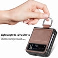 thumbnail image 4 of Decase for Motorola Razr 40 Leather Case Cover, with Metal Finger Ring Holder Slim Lightweight Shockproof Non-Slip Case for Motorola Razr 40,Brown, 4 of 7