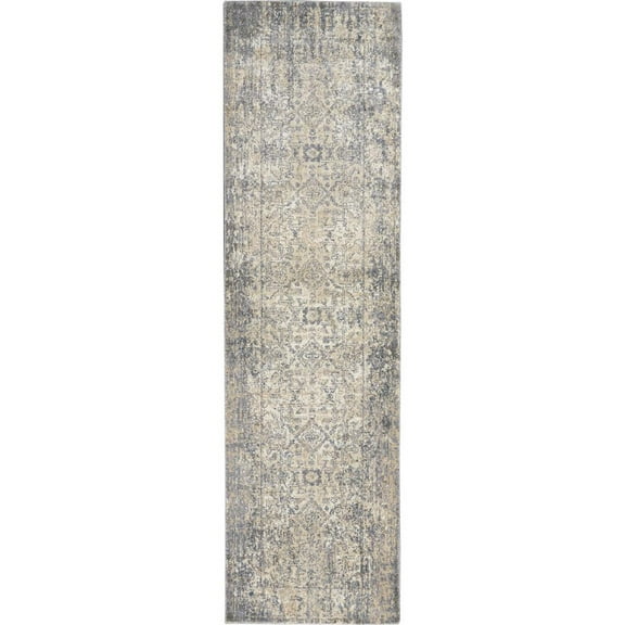 Nourison Moroccan Celebration KI3M1 Beige/Ivory/Slate Indoor Area Rug - 2'2 x 7'6