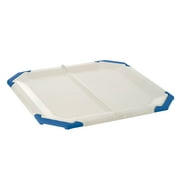Richell Paw Trax Potty Pad Holder in Light Beige & Blue, Potty Training Tray for Dogs