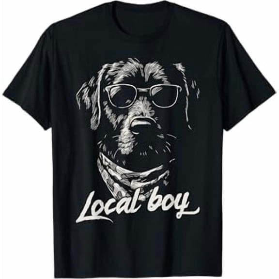 Local Boy Black Lab Marsh Scene Sunset Vintage T-Shirt