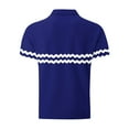 thumbnail image 4 of DDAPJ pyju Men's Quick Dry Polos Shirts Short Sleeve Striped Casual Summer Collared T Shirt Slim Fit Stretch Golf Shirts Birthday Gifts Blue L, 4 of 6