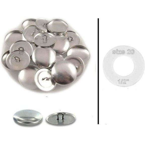 Sze 20 (1/2") Buttons to Cover / Self Cover Buttons wth Wre Backs by     - Qty 75 (Wth Plastc Template)