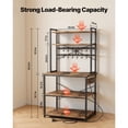 thumbnail image 3 of KFFKFF Kitchen Bakers Rack, 5 ft Power Cable Bakers Rack with Power Outlet, Kitchen Stand with X-Shaped Support Bar, 12 S-Shaped Hooks, Coffee Bar Stand, 3 of 9