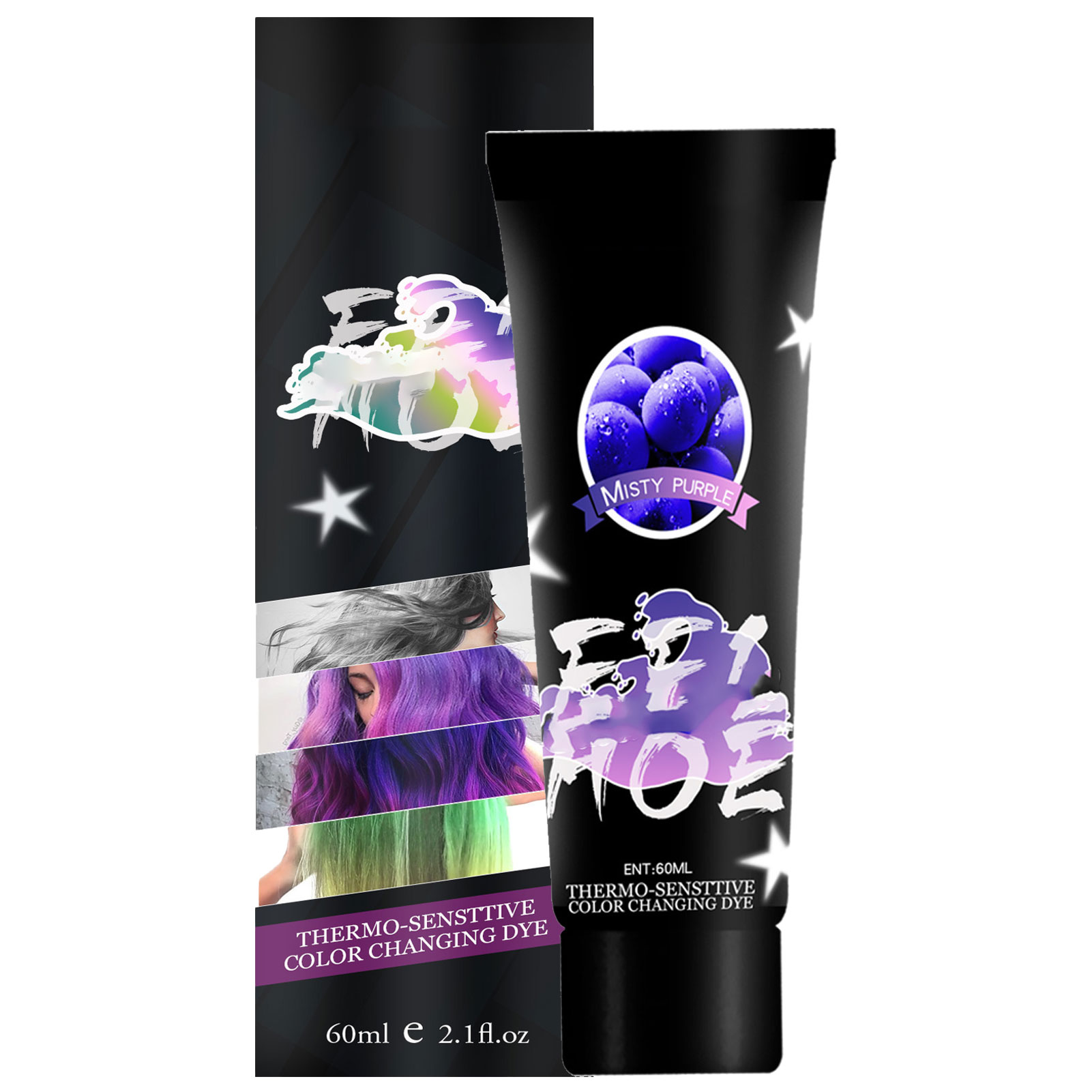 Vokewalm Hair Dye Gradient Color Temperature Color Changing Hairdye, Beard Mustache Hair Dye