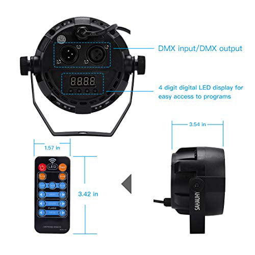 Stage Lights,SAHAUHY 12x1W LED RGB Dj Par Lights Sound Activated Remote DMX Control uplighting for Wedding Event Club Party 8 Packs