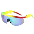 thumbnail image 3 of Gafas de sol de moda con forma de rayo para hombres y mujeres, gafas de sol de montura grande para deportes al aire libre, 3 of 5