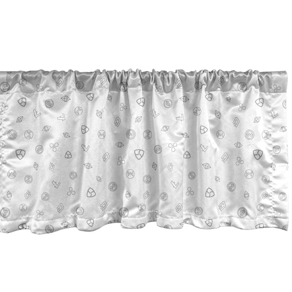 Ambesonne Money Window Valance, Cryptocurrency Theme, 54" X 18", Black and White