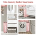 thumbnail image 4 of Unique Bargains Laundry Basket with Wheels 27" Tall Rolling Laundry Basket with Handle for Corner Dorm Pink, 4 of 7