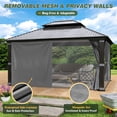 thumbnail image 4 of Howsvn 12‘ x 14’ Outdoor Gazebo with Double Roof, Aluminum Frame, Screen Netting & Privacy Curtains, Pre-installed Hooks for Fan/Light, 4 of 7