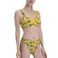 thumbnail image 2 of Daiia Shark Print printed 2 piece Swimsuit Bikinis for Women High Waisted Racerback Bathing Suits Summer Tummy Control Scoop Neck Swimwear-Small, 2 of 8