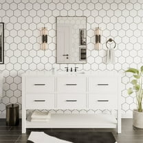 Hudson 60-inch Single Bathroom Vanity (Engineered Marble/White)