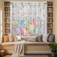 thumbnail image 2 of Easter Eggs Kitchen Curtains 63 Inch Length, Spring Daisy Eucalyptus Leaves Gray Wooden Tiers Curtains for Living Room Berdoom Bathroom, Light Filtering Drapes Window Treatment 2 Panels 42"Wx63"L, 2 of 8