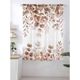 thumbnail image 2 of Sheer Curtains 72 Inches Long, Eucalyptus Leaves Semi Sheer Curtains Light Filtering Window Treatment, Grey Pink Summer Botanical Watercolor Weeping Privacy Voile Drapes for Living Room 52x72 Inch, 2 of 7